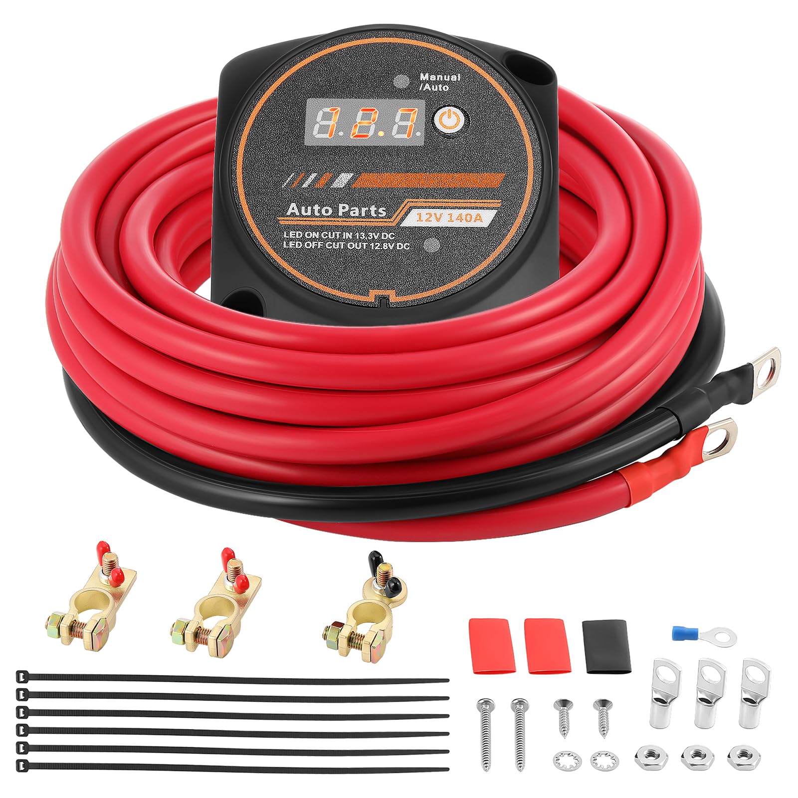 GEARMONSTER 12V/140A BSR vollautomatisches Batterie Trennrelais mit LCD Display, Doppelbatterie-Isolator-Kit, VSR Automatisches Ladegerät mit 6M Kabel für Auto, LKW, Wohnmobile, Boote GEARMONSTER 12V/140A BSR vollautomatisches Batterie Trennrelais mit LCD Display, Doppelbatterie-Isolator-Kit, VSR Automatisches Ladegerät mit 6M Kabel für Auto, LKW, Wohnmobile, Boote von GEARMONSTER