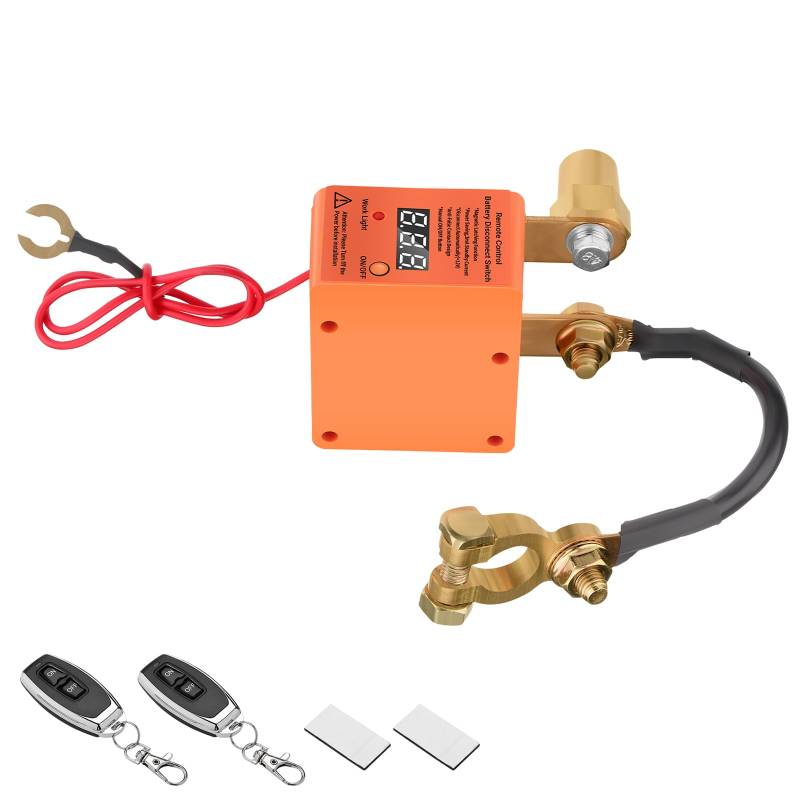 GEARMONSTER Drahtloser Ferngesteuerter Auto Trennschalter, 12V Batterie Trennschalter 240A Remote Batterietrennschalter mit LED-Spannungsanzeige Funkschalter für Auto, RV, ATV, Boot von GEARMONSTER
