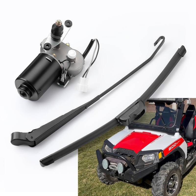 GEARMONSTER Scheibenwischermotor Kit 12V Universal Wischermotor mit Arm und Blatt Wischerarm Wischerblatt Scheibenwischer Motor für Traktor, Wohnmobil und Fischerboot von GEARMONSTER
