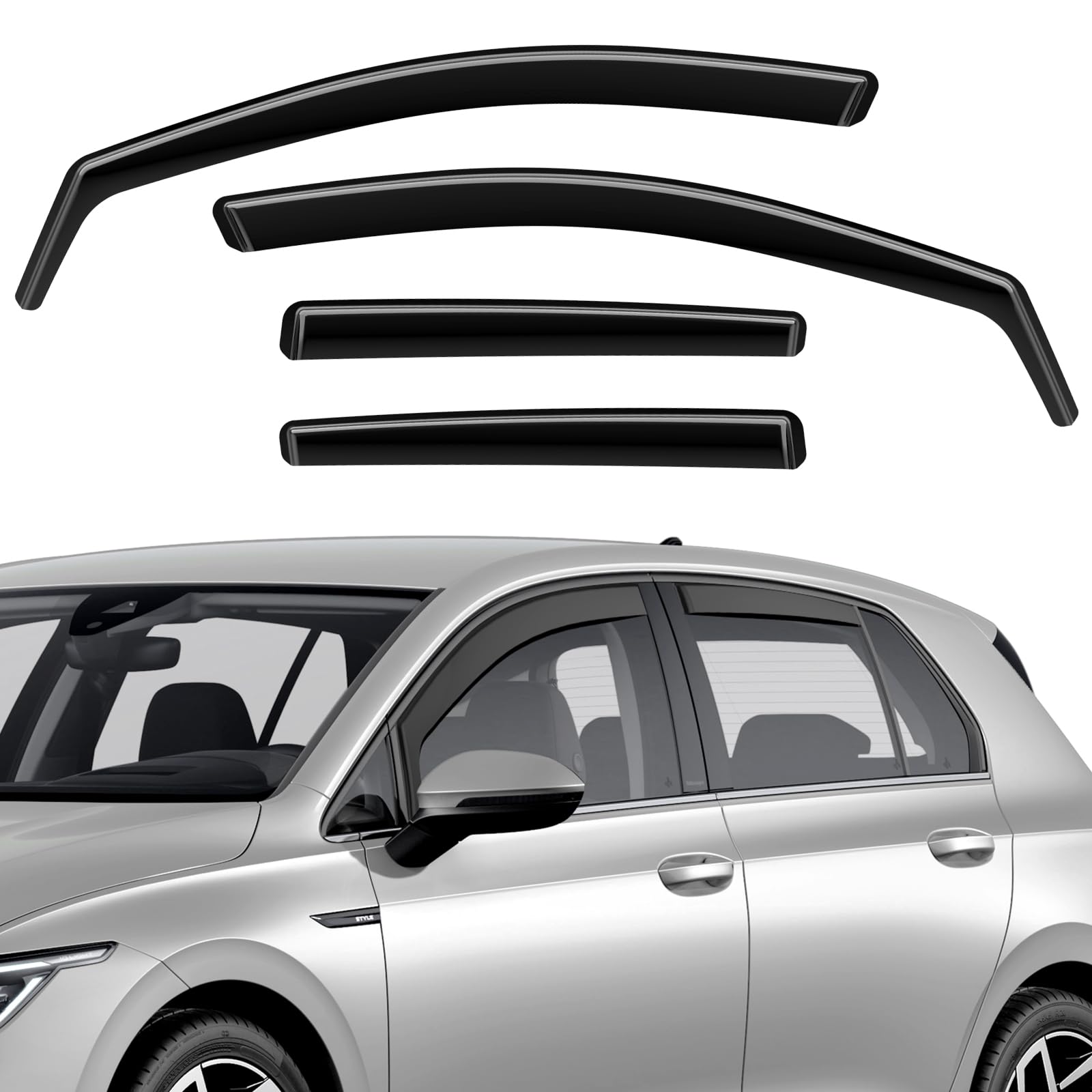 GEARMONSTER Windabweiser kompatibel mit VW Golf MK7 / MK8 2014-2024 Autofenster Regenschutz Regenabweiser Integrierte Deflektoren Integrierter Windabweiser, 4 Stück, Schwarz GEARMONSTER Windabweiser kompatibel mit VW Golf MK7 / MK8 2014-2024 Autofenster Regenschutz Regenabweiser Integrierte Deflektoren Integrierter Windabweiser, 4 Stück, Schwarz von GEARMONSTER