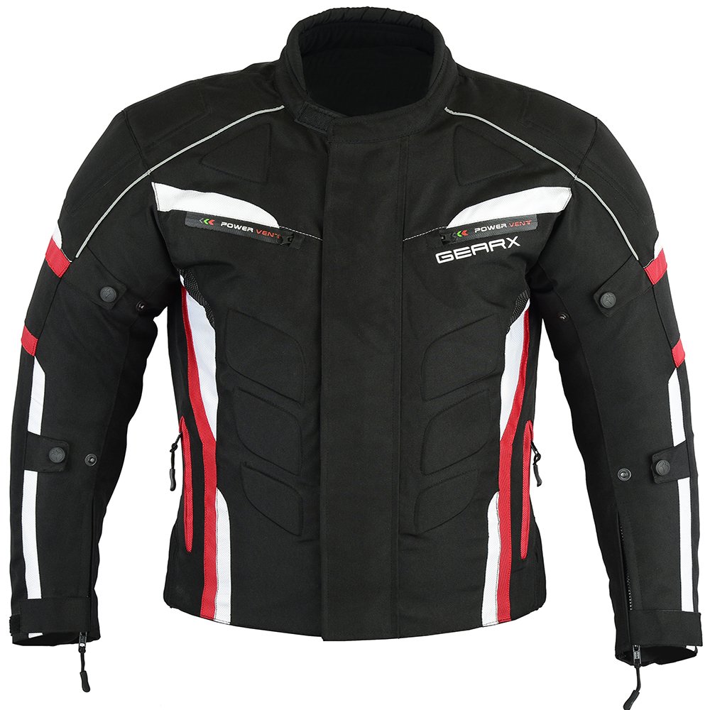 GEARX Velocity Motorrad Schutz Jacke Wasserdicht Reflektierende - schwarz, M von GEARX