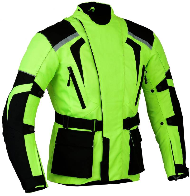 GearX Hivis Motorrad Schutzjacke Äußere Rückenpolster, grün, M von GEARX