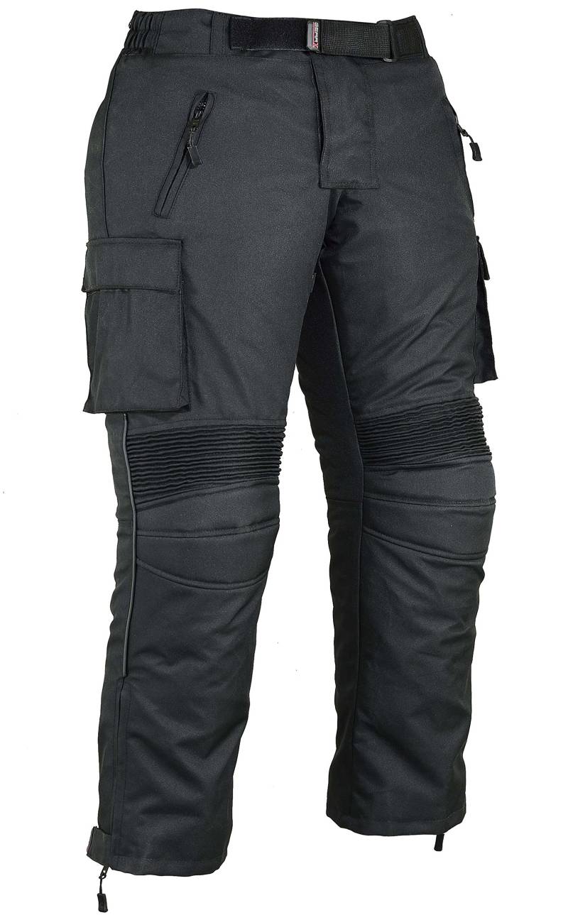 Herren Fracht Motorrad Schützend Hosen Wasserfest - Schwarz, W32 L32 von GEARX