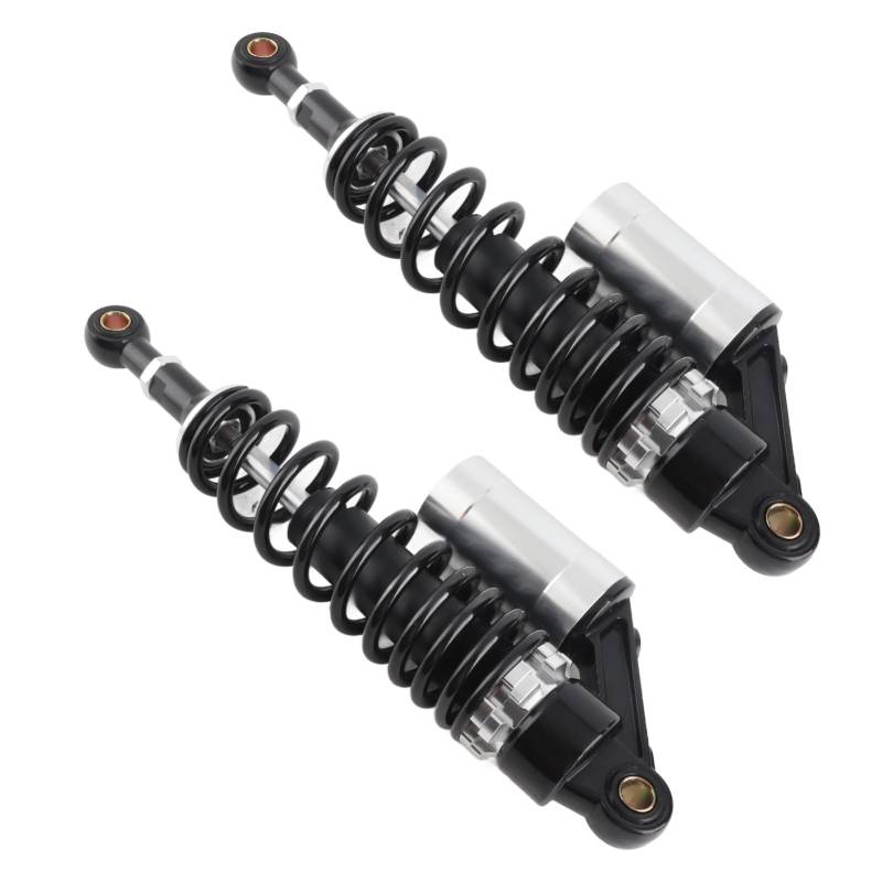 Motorradschocks, Paar 340 -mm -Motorradschockdämpfer Hinterradfeder Feder Motorrad Stoßdämpfer Motorradschockdämpfer Universal für ATV SUV (schwarzes Silber) von GEERYZHE