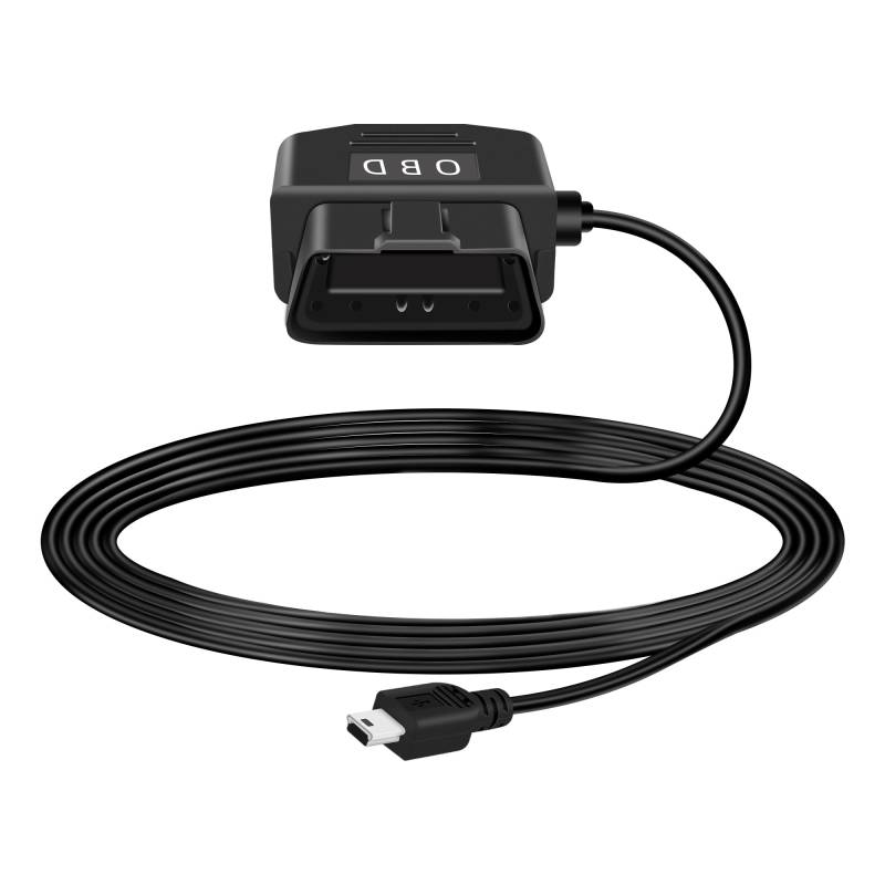 GELRHONR OBD Stromkabel für Dashcam, OBD2 auf USB MINI mit Schaltertaste, 24 Stunden Überwachung/Acc-Modus, 12-24 V bis 5 V 23 A, für Dashcam, GPS oder Radar-3.5M/11.5Ft (MINI) von GELRHONR