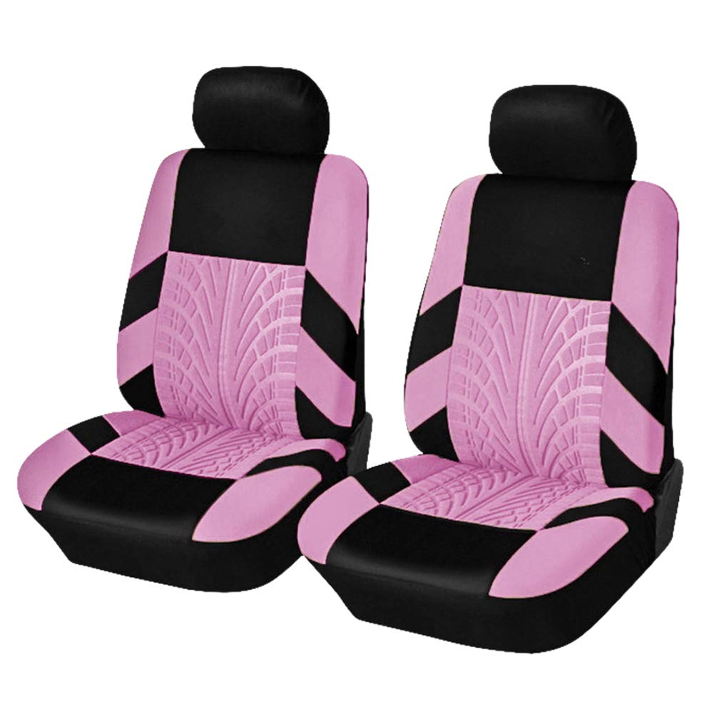 GELing Auto-Sitzbezüge Vordersitze, Auto-Sitzbezüge Set Universal Schonbezüge für Auto Sitzbezug Sitzschoner Autositzbezug Autositzauflage Vordersitze Paar-Pink von GELing