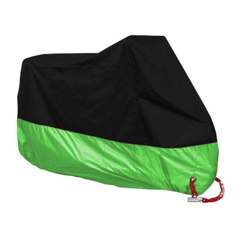 Motorradabdeckung Wasserdicht Motorrad Abdeckplane Outdoor Winterfest Motorradgarage Mit Schlosslöcher Grün 2 M 200 * 90 * 100CM von GELing