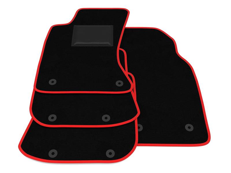 Fußmatten kompatibel mit Audi A4 B5 Avant 1996-2001, rote Umrandung, kundenspezifisches Autofußmatten-Kit von GENERISCH