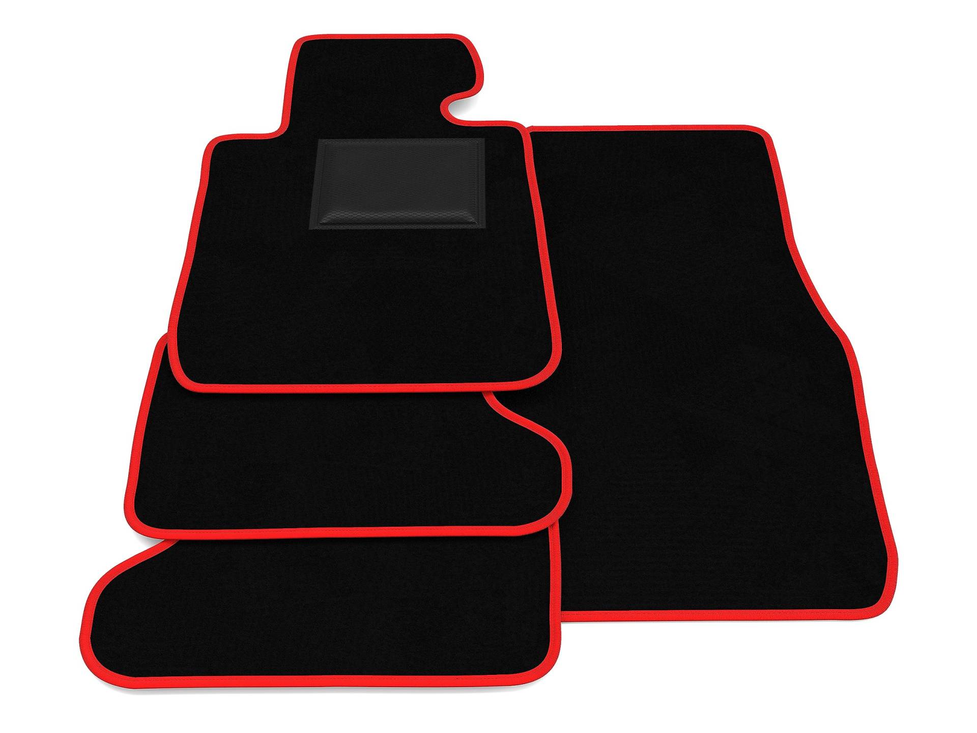 Fußmatten kompatibel mit BMW 2er F22 Coupé 2014-2022, rote Umrandung, Autofußmatten-Kit, Samtteppich-Set, Autoteppich von GENERISCH