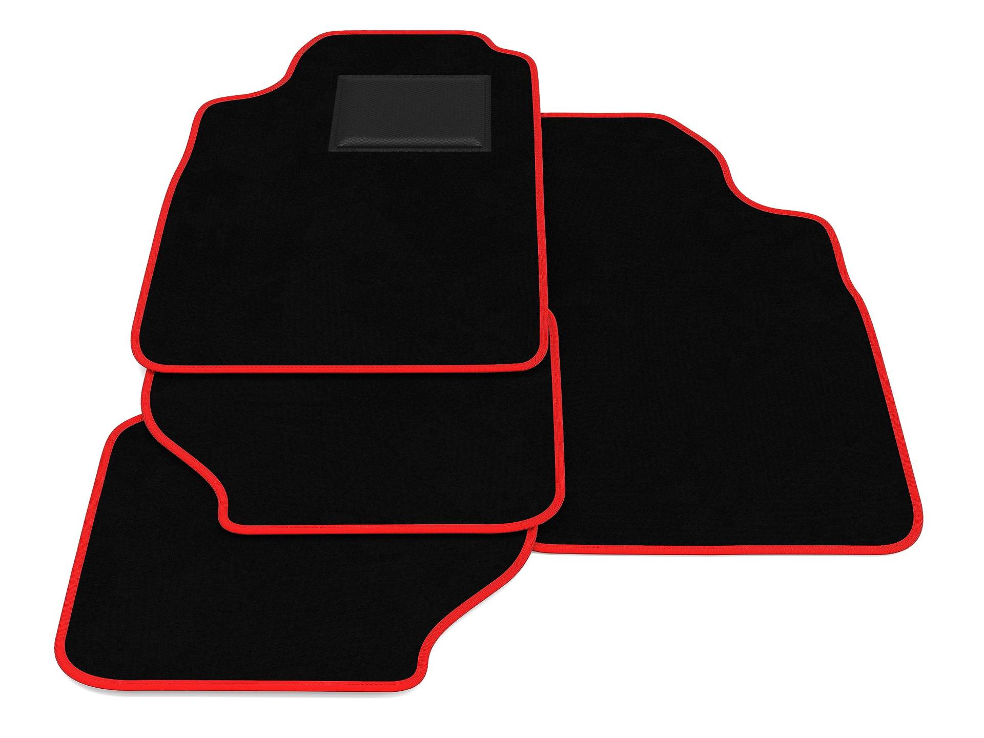 GENERISCH Fußmatten kompatibel mit Ford Escort Mk4 1986-1990, roter Rand, Autofußmatten-Kit, Samtteppich-Set, Autoteppich GENERISCH Fußmatten kompatibel mit Ford Escort Mk4 1986-1990, roter Rand, Autofußmatten-Kit, Samtteppich-Set, Autoteppich von GENERISCH
