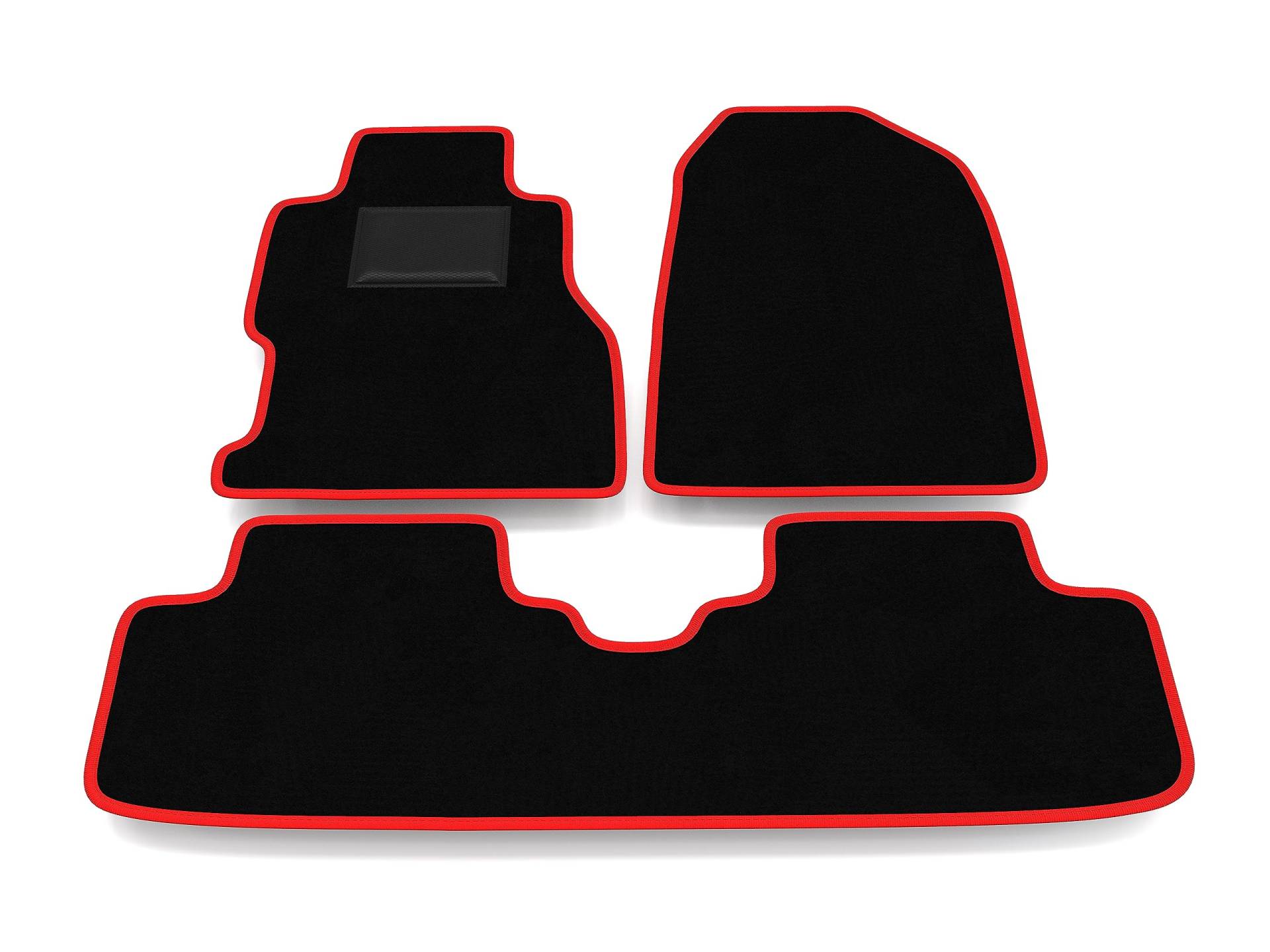 Fußmatten kompatibel mit Honda Civic - 3 Türen 2001-2005, rote Bordüre, Autofußmatten-Kit, Samtteppich-Set, Autoteppich Fußmatten kompatibel mit Honda Civic - 3 Türen 2001-2005, rote Bordüre, Autofußmatten-Kit, Samtteppich-Set, Autoteppich von GENERISCH