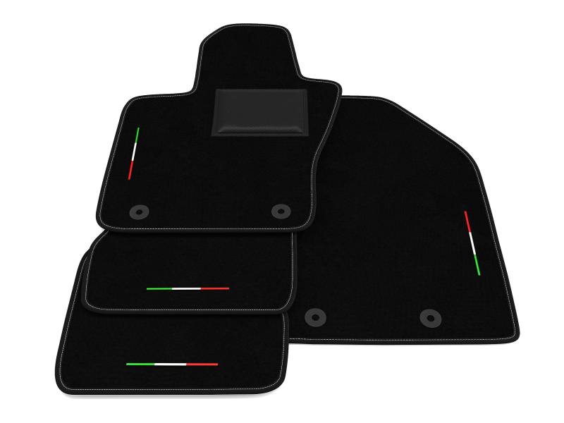 Fußmatten kompatibel mit Jeep Compass 2017-2022, Flagge Italien, Kit benutzerdefinierte Fußmatten, Teppich Teppich Set, Autoteppich von GENERISCH