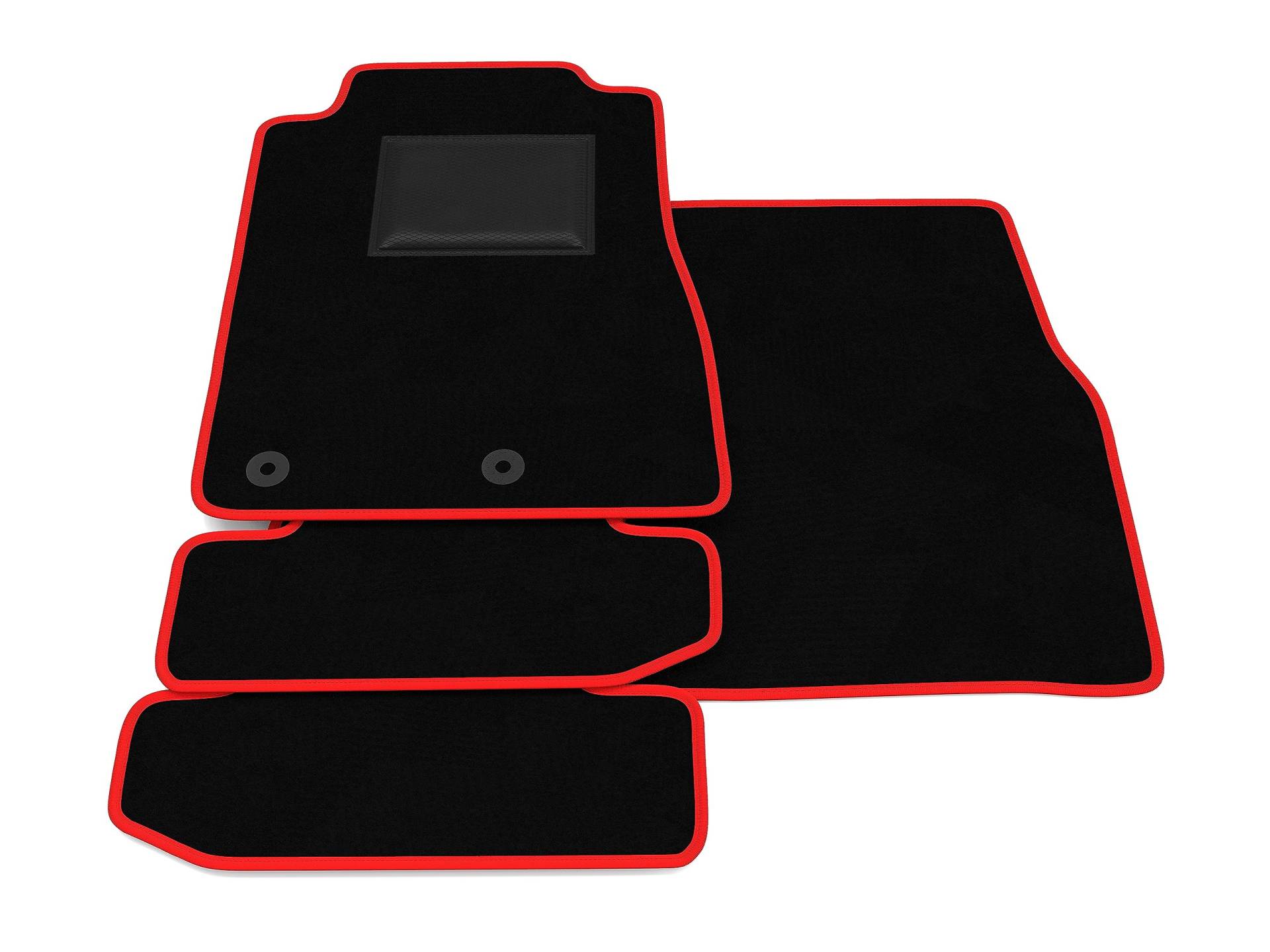 Fußmatten kompatibel mit Mustang Cabrio 2015-2022, rote umrandung, benutzerdefinierte autofußmatten-kit von GENERISCH