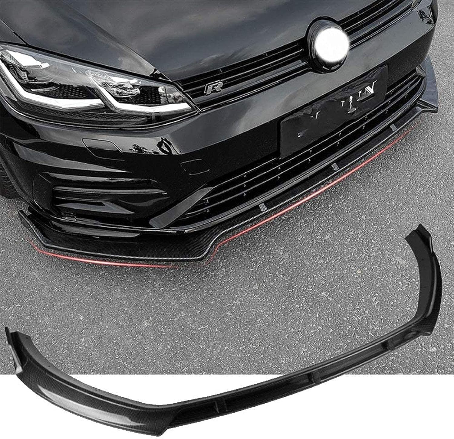 Auto Frontlippe Frontspoiler für Golf 7/7.5 Mk7 GTI GTD 7R 2014-2019,Auto Frontstoßstange Splitter Lip Spoiler Lippensplitter von GENMAIBIGAO
