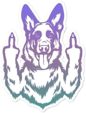 GENMIP 22 cm, Mittelfinger, Polizeihund, Deutscher Schäferhund, Aufkleber, Cool Und Kreativ, Für Karosserie, Fenster, Helm, Laptop, Autofenster, Motorräder (Hg1Fs13904) von GENMIP