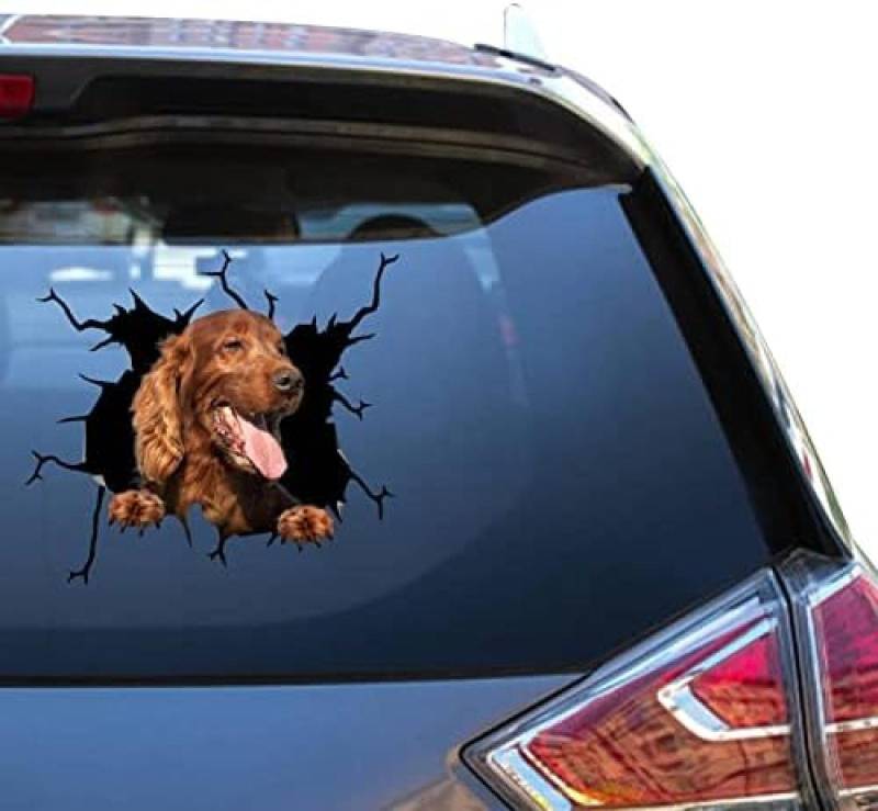 GENMIP Irish Setter-Zubehör, Irish Setter-Autoaufkleber, Lustige Witze, Vinyl-Büroaufkleber Für Babys, Kawaii, Wasserfeste Garagenaufkleber von GENMIP