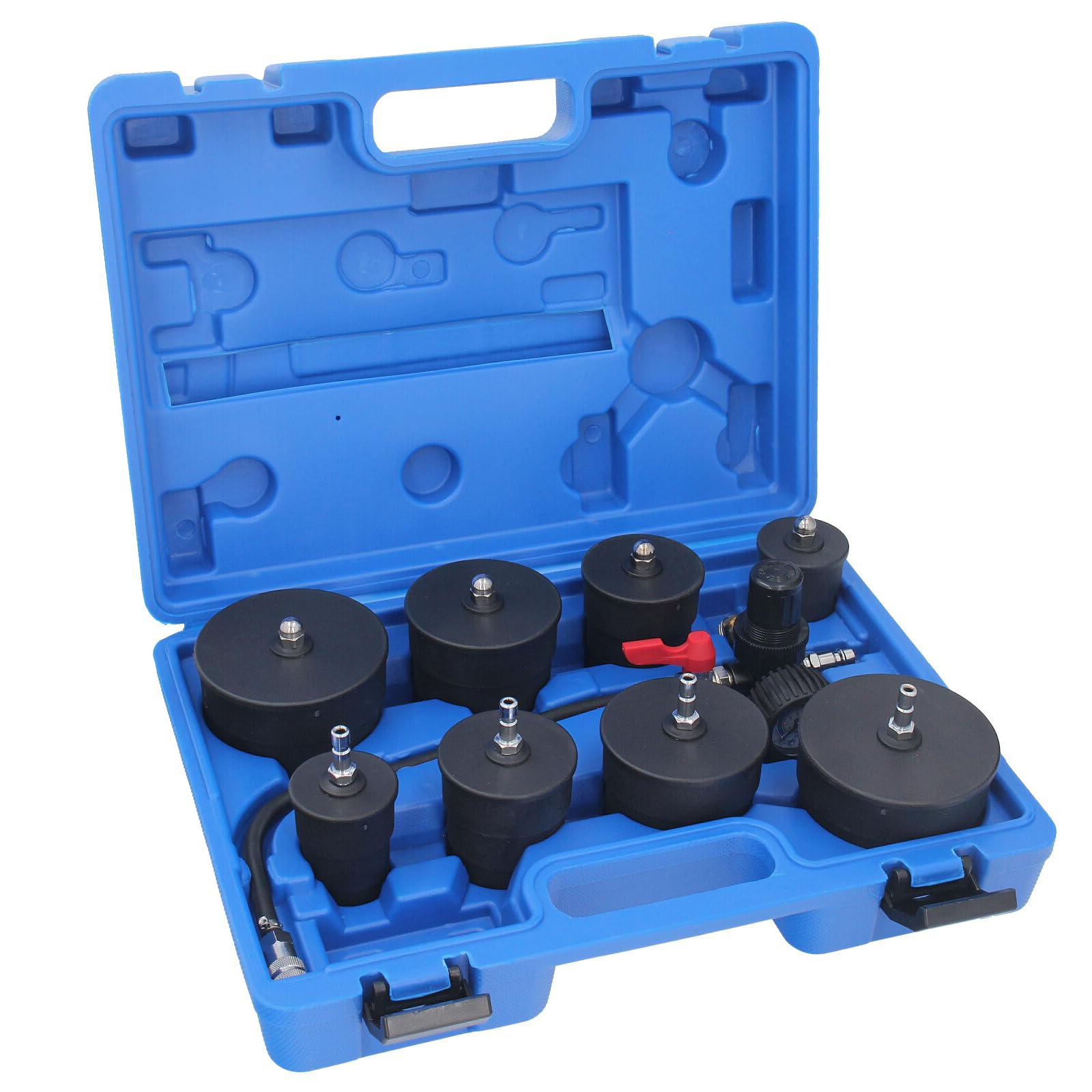 GEPCO Turbolader Ladeluftkühler Abdrücken Prüfer Werkzeug Tester Kompressionsprüfer Ladeluft System für Ladeluftschläuche 9-TLG. von GEPCO Advanced Technology