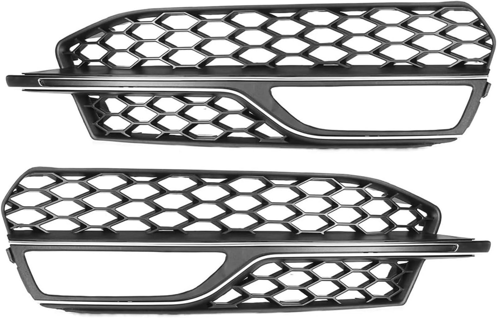 Auto-Nebelscheinwerfergitter Auto Front Stoßstange Nebel Licht Kühlergrill Grill Nebel Lampe Abdeckung Für S3 A3 2014-2016(Chrome Silver) von GERLJ
