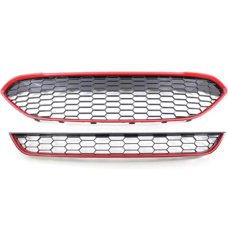 Auto-Nebelscheinwerfergitter Grille Borte Streifen für fiesta Zetec-S 2013-2017 Rot Schwarz Auto Vorderen Stoßfänger Centre Oberen von GERLJ