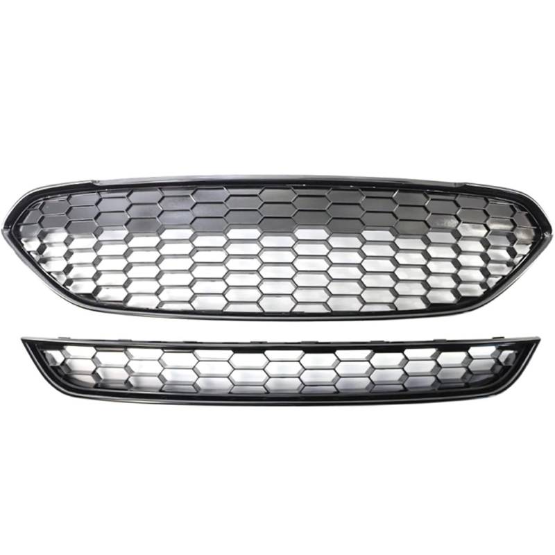 Auto-Nebelscheinwerfergitter Kühlergrill Zierleisten für Fiesta Zetec-S 2013-2017 Rot Schwarz Auto Vorderen Stoßfänger Center Upper Grille von GERLJ