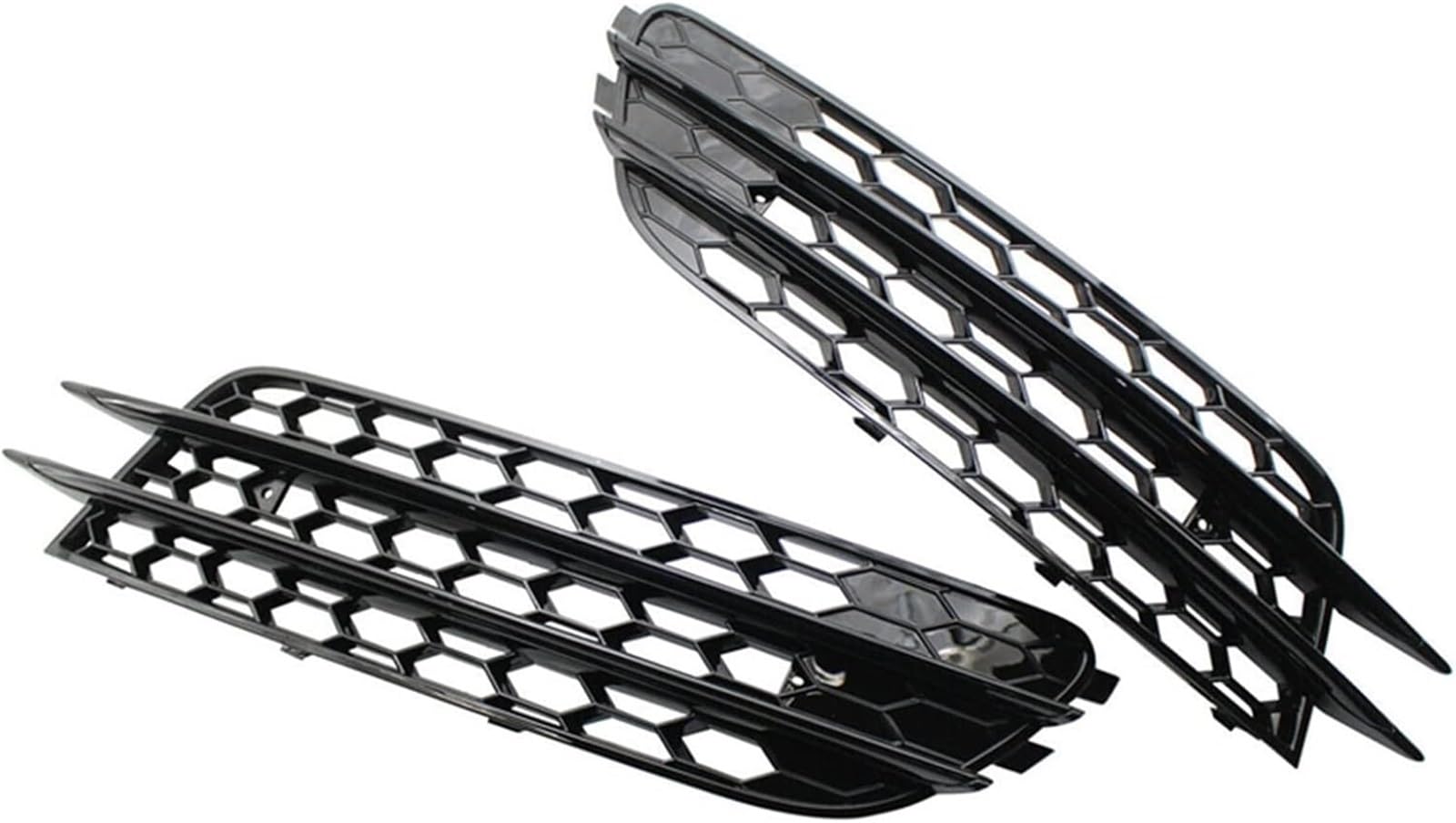 GERLJ Auto-Nebelscheinwerfergitter Für A6 2012-2015 2Pcs Auto Front Nebel Licht Kühlergrill Nebel Lampe Kühlergrill Abdeckung Trim(Schwarz) von GERLJ
