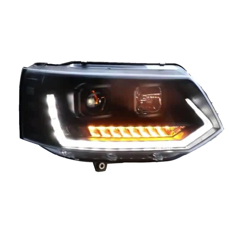 GERLJ Auto Rücklicht Auto Styling Kopf Lampe für VW für Caravelle T5 Scheinwerfer 2010-2015 Scheinwerfer Doppel Objektiv Dynamische Drehen für Signal Zubehör(B style) von GERLJ