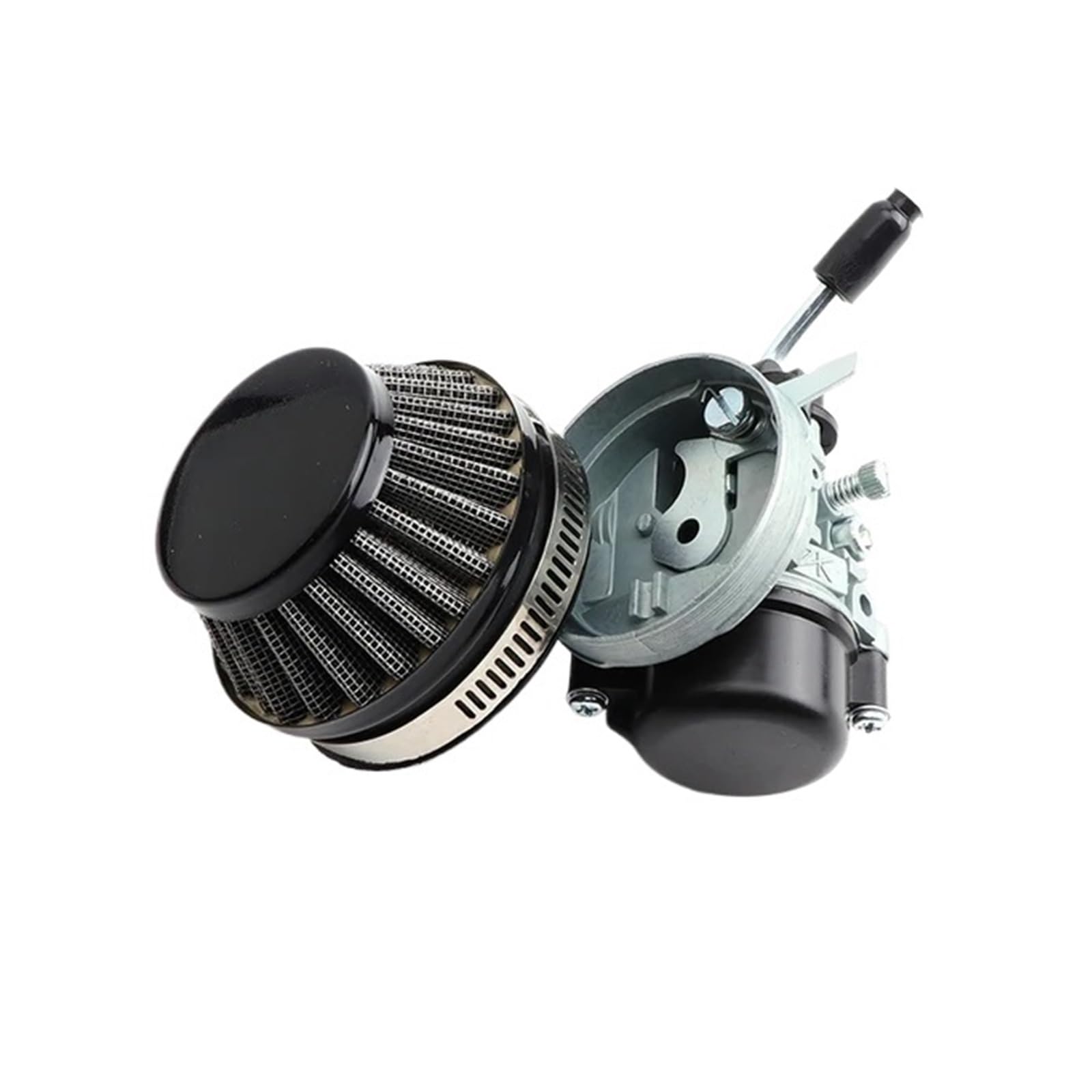 GERLJ Motorradvergaser 19mm Carb Vergaser 58mm Luftfilter Für 50 60 80cc Motorisiertes Fahrrad 47cc 49cc 2 Takt für Motor für Mini für Moto Pocket Bike ATV für Quad(Black Set) von GERLJ