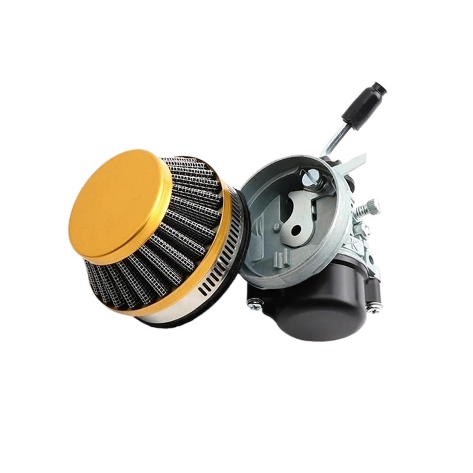 GERLJ Motorradvergaser 19mm Carb Vergaser 58mm Luftfilter Für 50 60 80cc Motorisiertes Fahrrad 47cc 49cc 2 Takt für Motor für Mini für Moto Pocket Bike ATV für Quad(Gold Set) von GERLJ