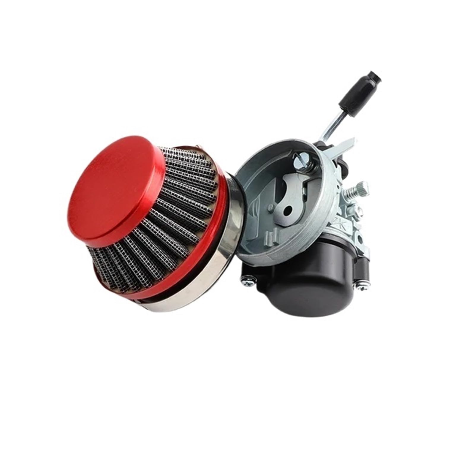 GERLJ Motorradvergaser 19mm Carb Vergaser 58mm Luftfilter Für 50 60 80cc Motorisiertes Fahrrad 47cc 49cc 2 Takt für Motor für Mini für Moto Pocket Bike ATV für Quad(Red Set) von GERLJ