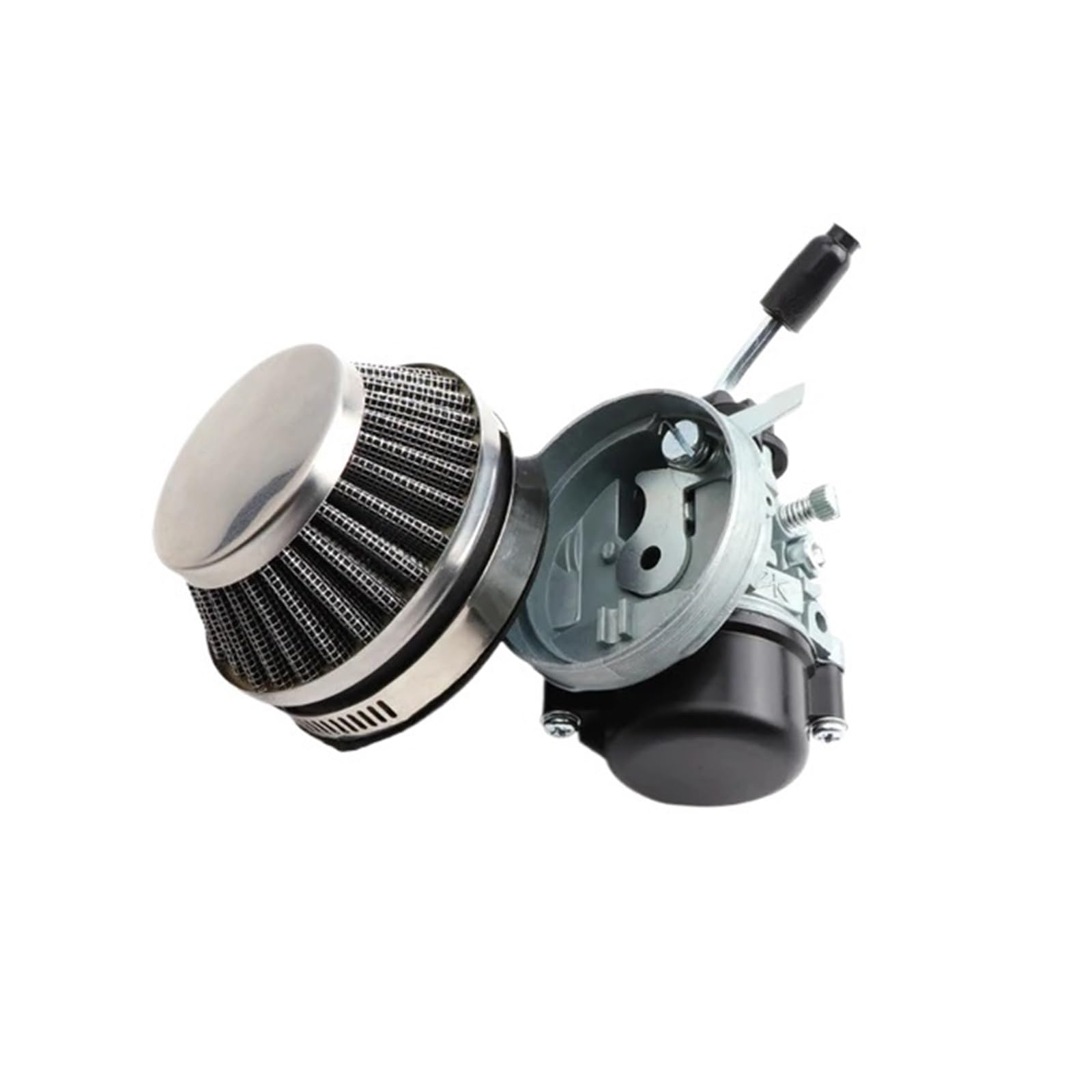 GERLJ Motorradvergaser 19mm Carb Vergaser 58mm Luftfilter Für 50 60 80cc Motorisiertes Fahrrad 47cc 49cc 2 Takt für Motor für Mini für Moto Pocket Bike ATV für Quad(Silver Set) von GERLJ
