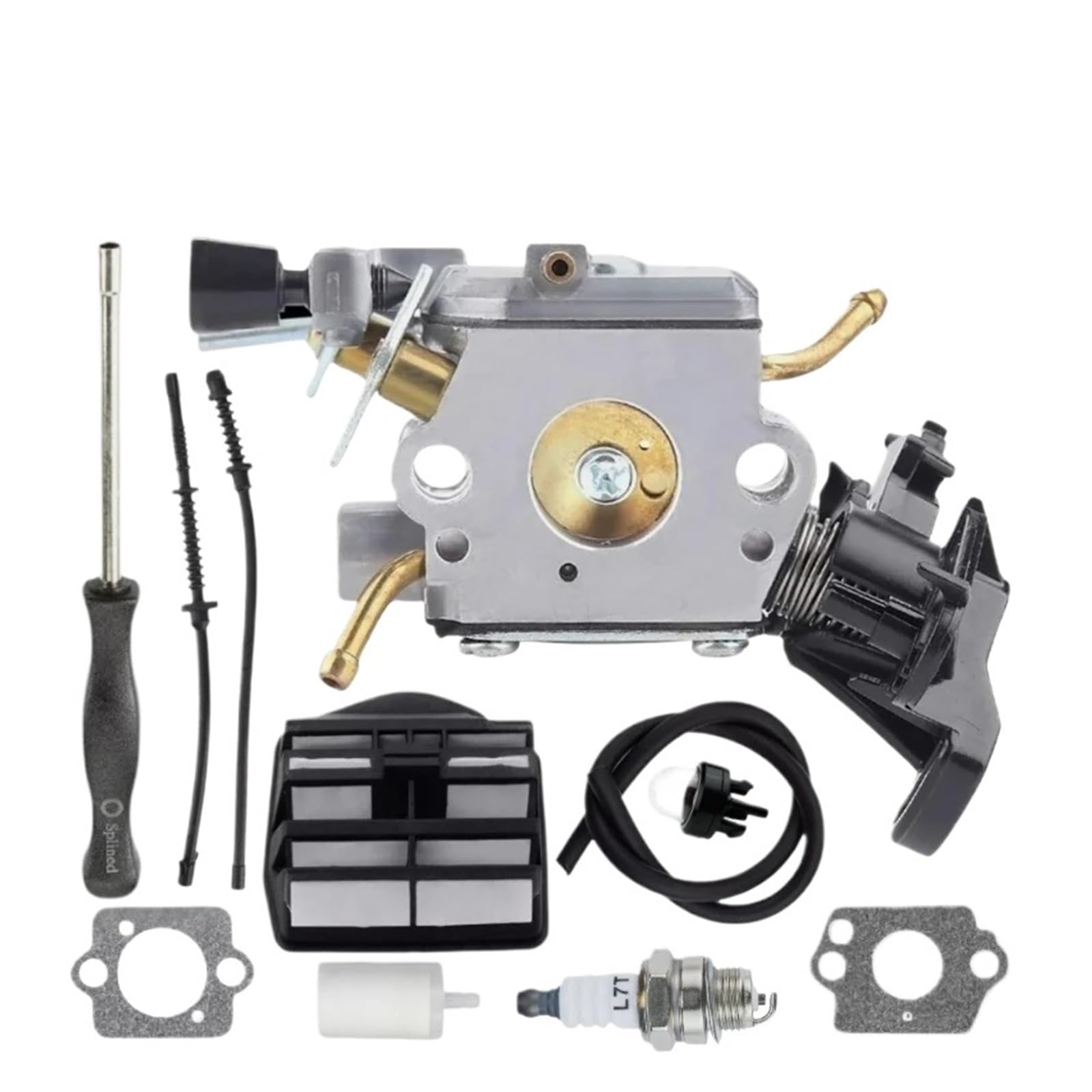 GERLJ Motorradvergaser Vergaser-Luft-Kraftstofffilter-Set für Husqvarna 445 450 445E 450E für JONSERED CS2245S 506450401 Kettensäge für ZAMA C1M-EL37B 506450401(C1M-EL37B kit) von GERLJ