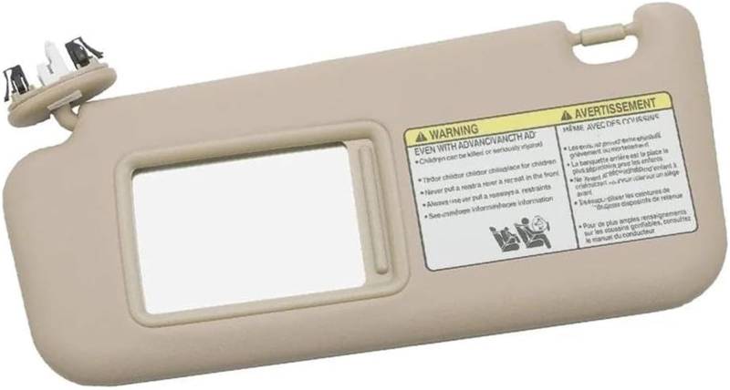 GERLJ Spiegel Sonnenblende Links Rechts Auto Sonnenschutz für Mit Make-Up Spiegel Für Toyota Für RAV4 2006-2013 Front Sonnenschirm(Beige Left) von GERLJ