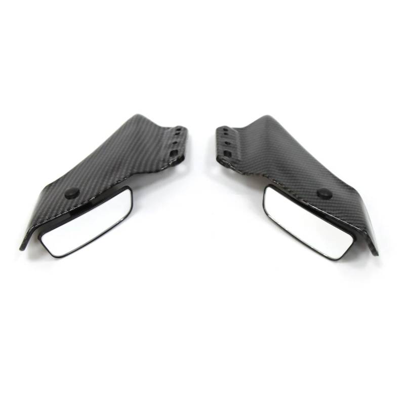 Motorradspiegel Für KAWASAKI ZX6R ZX6R ZX 6R Universal Motorrad Einstellbare Seite Flügel Spoiler Verkleidung für Mit Rückspiegel(Glossy Carbon Look) von GERLJ