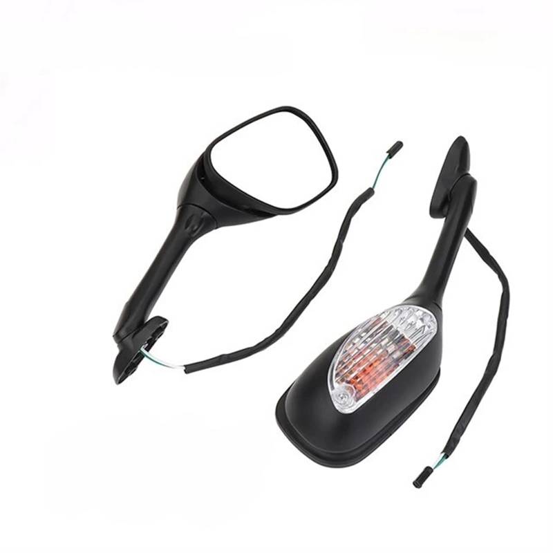 Motorradspiegel Für Suzuki GSXR Motorrad Rearview Außenspiegel für Suzuki GSXR 600 750 für mit Blinker Licht K6 K7 K8 Spiegel(Transparent) von GERLJ