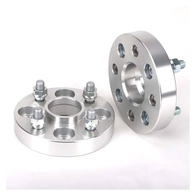 Radadapter 2 stück 15/20/25/30/35/40/60mm PCD 4x 100 Zentrum Bohrung 60,1mm Spurverbreiterung Adapter Flang 4 Lug Anzug Universal Auto M12XP 1,5 12xP 1,25(35mm P12x1.25 Silver) von GERLJ