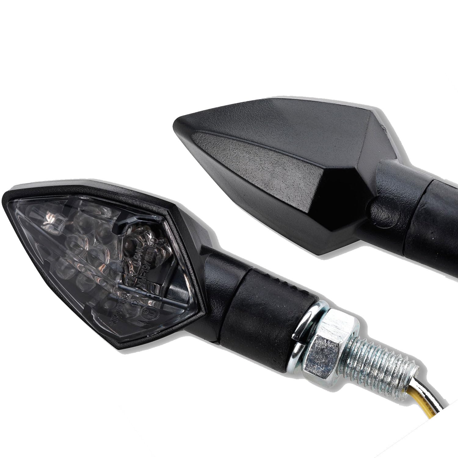 LED Mini Blinker Leuchten Rock Race universal passend für Motorrad Roller Moped mit 12V (1 Paar) von Germany Motorsports