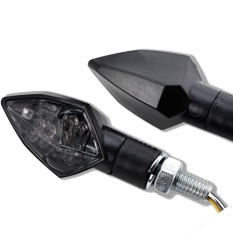 LED Mini Blinker Leuchten Rock Race universal passend für Motorrad Roller Moped mit 12V (1 Paar) von Germany Motorsports