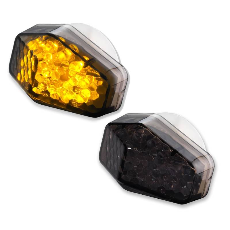 LED Motorrad Mini Verkleidungsblinker GSF 1250 Bandit schwarz rauchgrau getönt von Germany Motorsports