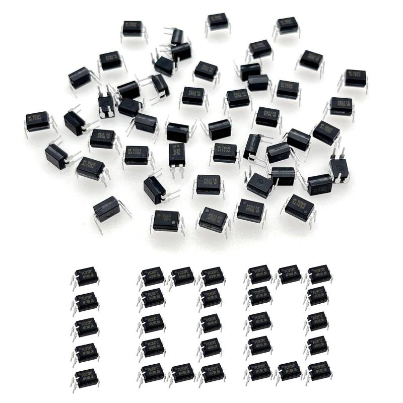 100 Stück Optokoppler PC817, 2,54 mm Abstand 4 Pins für zum Selbermachen DIP-4, PC817C Optokoppler ein Kanal, PC817C Optokoppler DIP-Installation (100) von GERUI