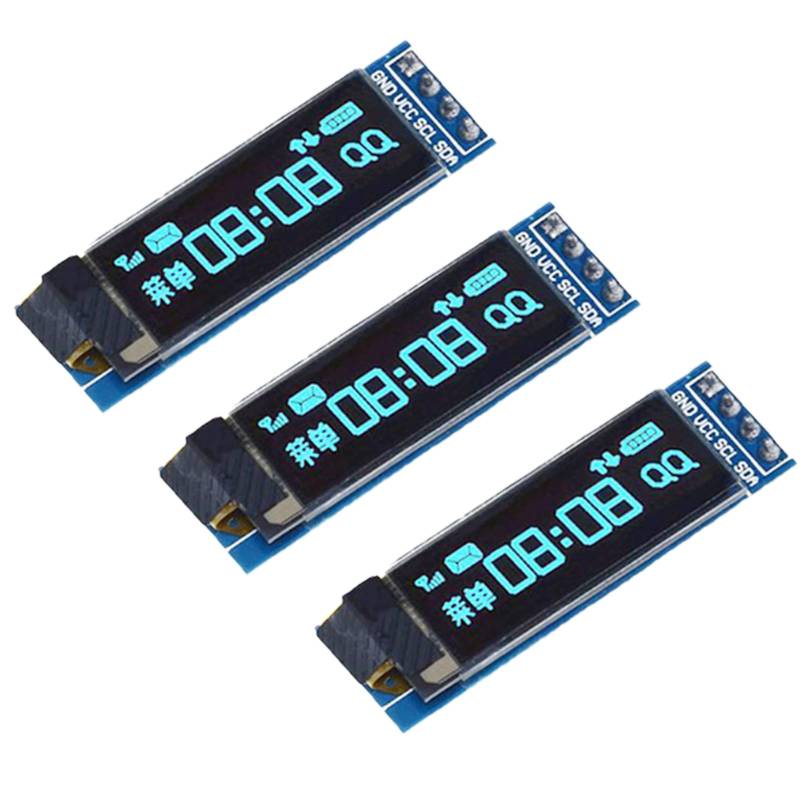 3 stück 0,91-Zoll OLED LCD Anzeigemodul Bildschirm Winziges Modul IIC 128×32 LCD Anzeigegerät kompatibel mit kompatibel mit Arduino und anderen Mikrocontollern, 3,3V Blau von GERUI