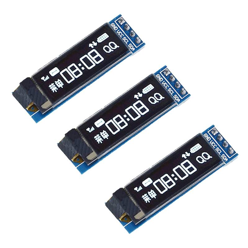 3 stück 0,91-Zoll OLED LCD Anzeigemodul Bildschirm Winziges Modul IIC 128×32 LCD Anzeigegerät kompatibel mit kompatibel mit Arduino und anderen Mikrocontollern, 3,3V Weiß von GERUI