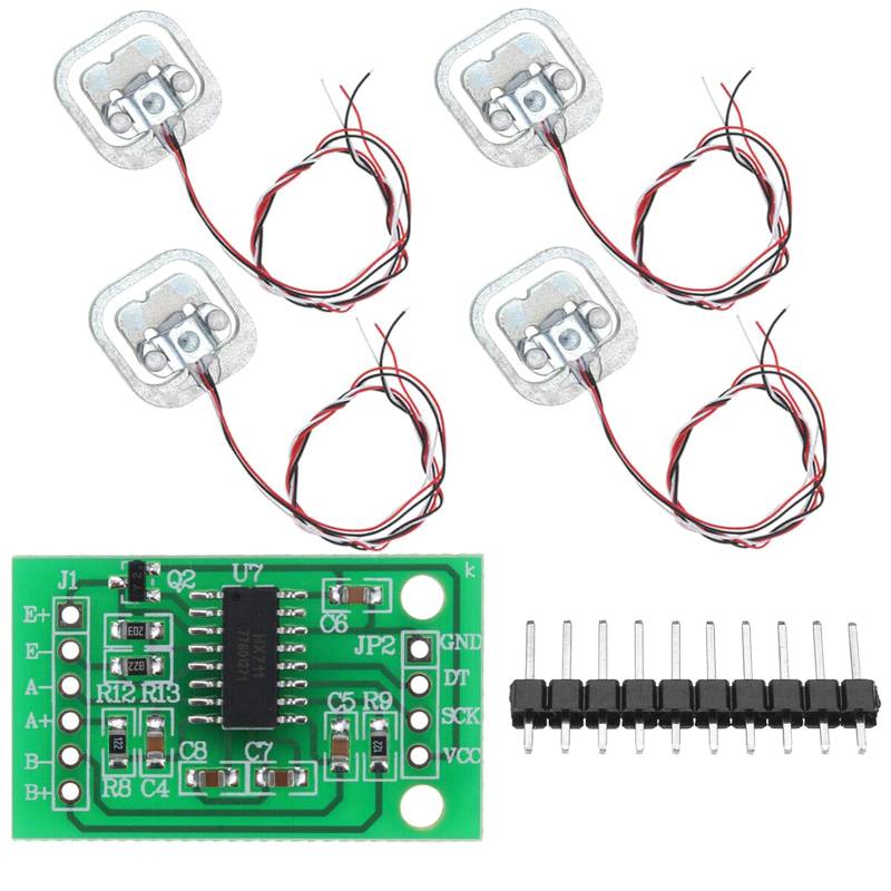 4 Stück Halbbrücken Wägezelle 50kg Halbbrücken-Dehnungsmessstreifen Gewichtungssensorse + 1 Stück HX711 Modul für Arduino Mikrocontroller DIY von GERUI
