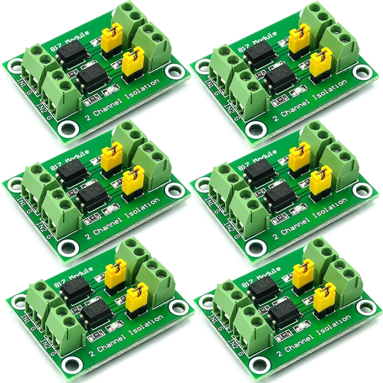 6Pcs 817 Optokoppler 2-Wege-Spannungsisolationsplatine Spannungssteuerungs-Schaltmodul,3.6-30 V Treiber Photoelektrisch isoliertes Modul 6Pcs 817 Optokoppler 2-Wege-Spannungsisolationsplatine Spannungssteuerungs-Schaltmodul,3.6-30 V Treiber Photoelektrisch isoliertes Modul von GERUI