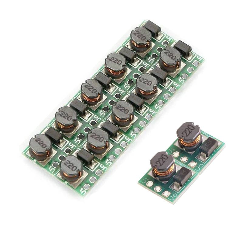 GERUI 12 Stück Mini Spannungswandler 0.8-3.V zu 3.3V Spannungswandler Leistungsmodul 0.9-5V zu 5V DC-DC Boost Leistungsmodul Spannungswandler Platine 1.5V 1.8V 2.5V 3V 3.3V 3.7V 4.2V zu 5V (5, Volt) von GERUI