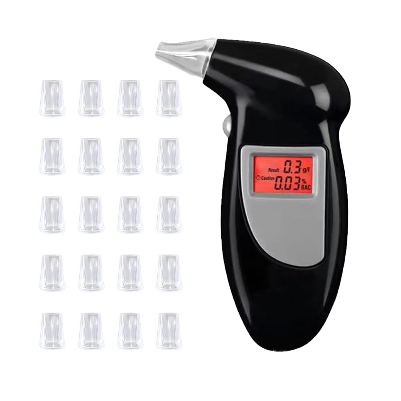 GERUI Alkoholtester,Alkoholtester Polizeigenau,Promilletester mit 20 Mundstücke, Professioneller Tragbarer Alkoholtester,Alkohol Tester Mit LED-Display Digital Schnell GERUI Alkoholtester,Alkoholtester Polizeigenau,Promilletester mit 20 Mundstücke, Professioneller Tragbarer Alkoholtester,Alkohol Tester Mit LED-Display Digital Schnell von GERUI