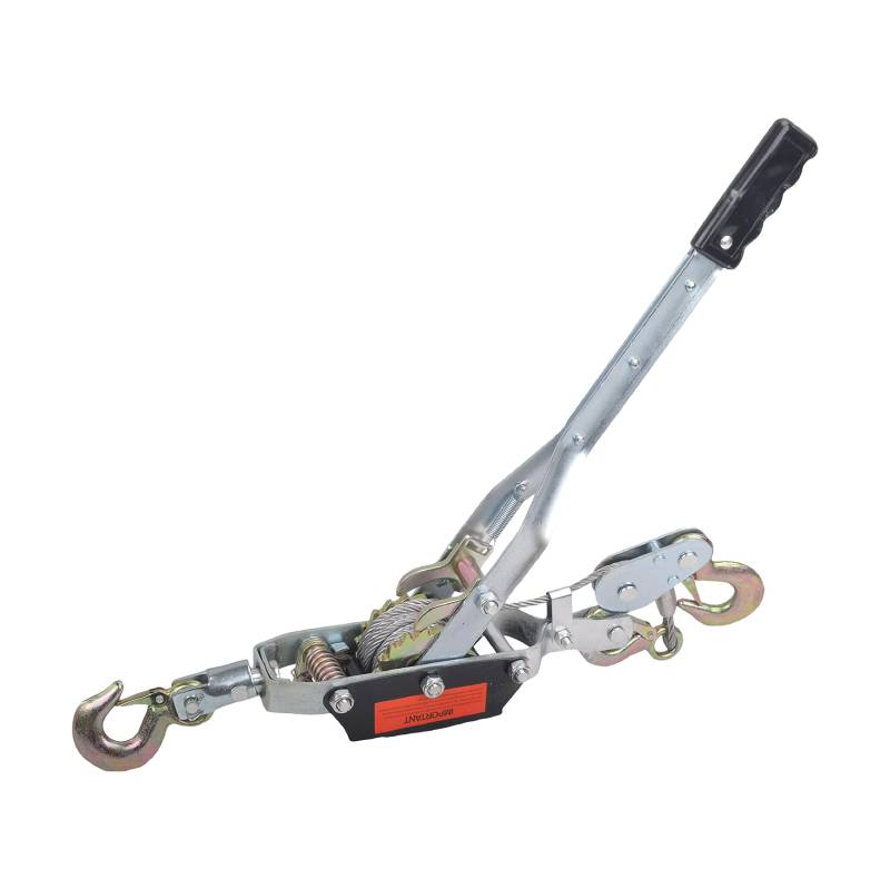 GESEXI 5 Tonnen Dual Gear Power Puller, 3 Haken Stahlseil Dual Gear Power Ratchet Come Along Puller Tool with Cable Automotive Hoist Hand Winch Cable Puller Stretcher Lift 5 kg von GESEXI