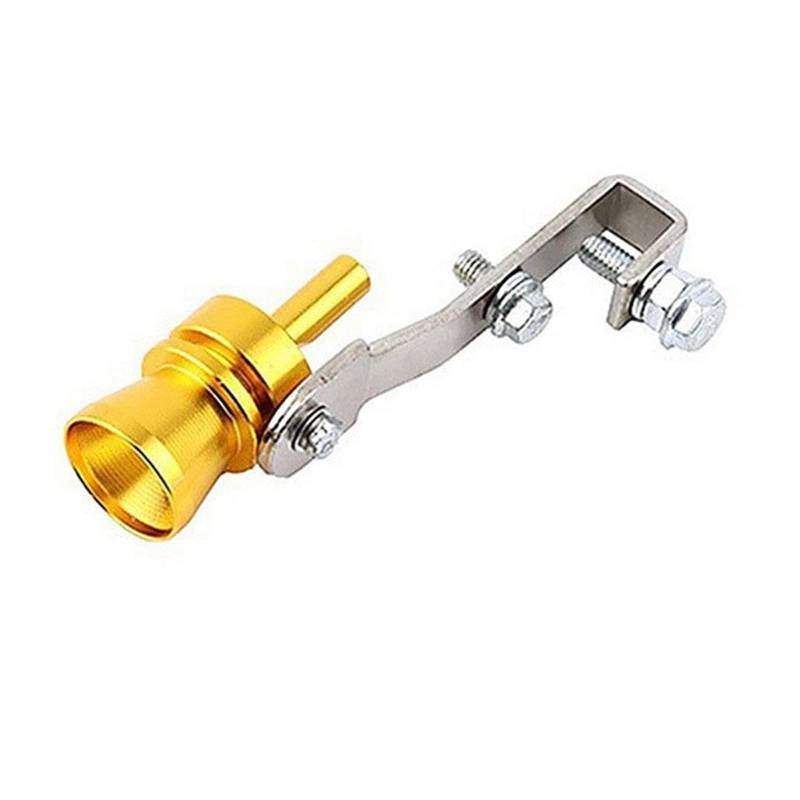 GESMOS Endrohr Auspuff Universal Sound Simulator Auto Turbo Sound Pfeife Fahrzeug Refit Gerät Auspuffrohr Turbo Sound Pfeife Auto Turb Schalldämpfer Auto Auspuff Endrohr(Gold S) von GESMOS