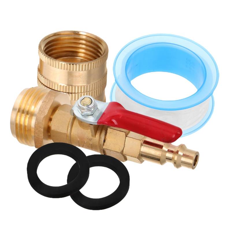 GETAJGHSD 1 Satz Messing Anschlusssatz, Luftkompressor Zu Gartenschlauch Adapter, Wohnmobil Winterfest Ausblasadapter, Wohnmobil Wasserausblasadapter, Wohnmobil Frostschutzmittel Zum von GETAJGHSD
