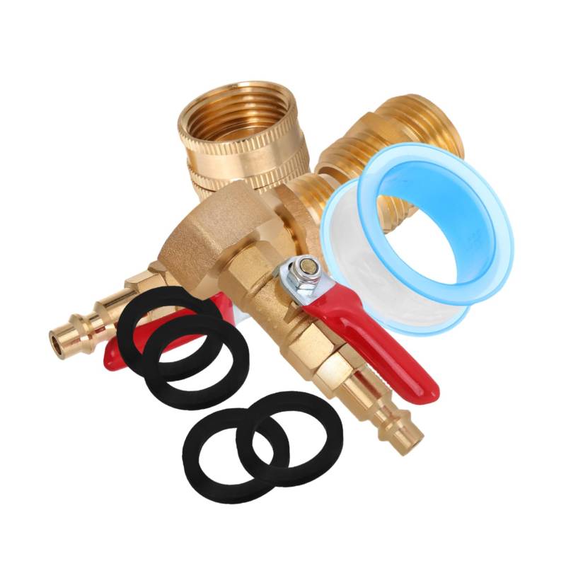 GETAJGHSD 1 Satz Messing Anschlusssatz, Wohnmobil Frostschutzmittel Zum Überwintern, Ausblasstopfen Zum Überwintern Von Wohnmobilen, Luftkompressor Zu Gartenschlauch Adapter, Wohnmobil von GETAJGHSD