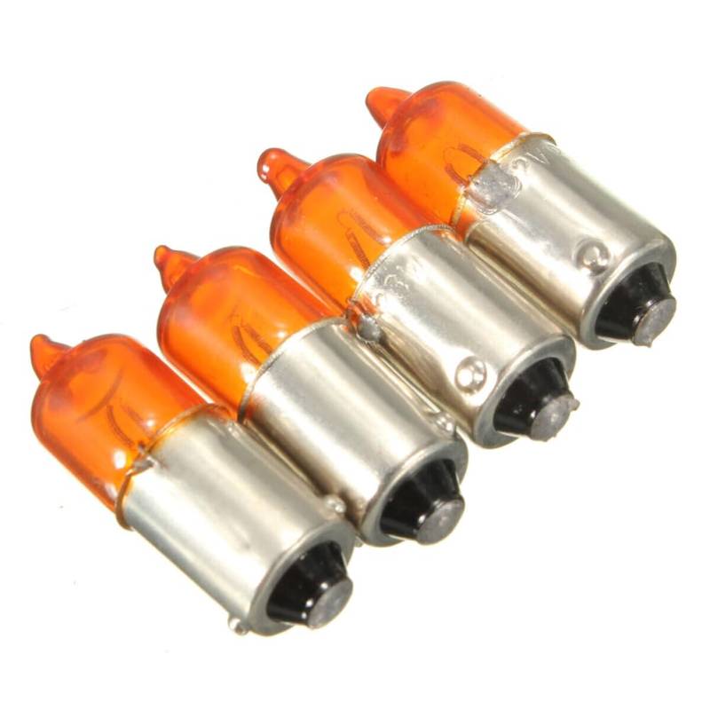 GETBSTOOP AMBER 4PCS Motorradindikator Glams Super Bright Motorrad Mini Indikator Leuchte 12V 6W for Motorradscooter -Automobile von GETBSTOOP